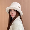 thumbnail image 4 of vnanda Warm Hat Unisex Winter Hat with Faux Rex Rabbit Fur Windproof Basin Ear Warm Cozy Velvet Bucket for Outdoor Activities Faux Rex Rabbit Fur, 4 of 8