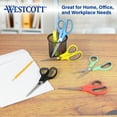 thumbnail image 3 of Westcott 8 Inch Straight Stainless Steel Scissors with Soft Handles, Assorted Colors, Pack of 15, 3 of 12