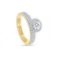 thumbnail image 2 of 1 1/10 Carat Round Shape IGI Certified Lab Grown Diamond Halo Bridal Set Engagement Ring For Women In 14K Solid Yellow Gold Jewelry (1.10 Cttw)- 9, 2 of 6