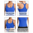 thumbnail image 3 of ANFERRY Ribbed Athletic Tank Tops for Women with Built in Bra Racerback Seamless Scoop Neck Workout Camis Top, 3 of 8