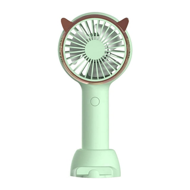 Mini Ventilateur Portable à Main - Design Mignon, 3 Vitesses, Moteur Puissant, Batterie Rechargeable, Double - Utilisation comme Portable/ordinateur de Bureau, Léger