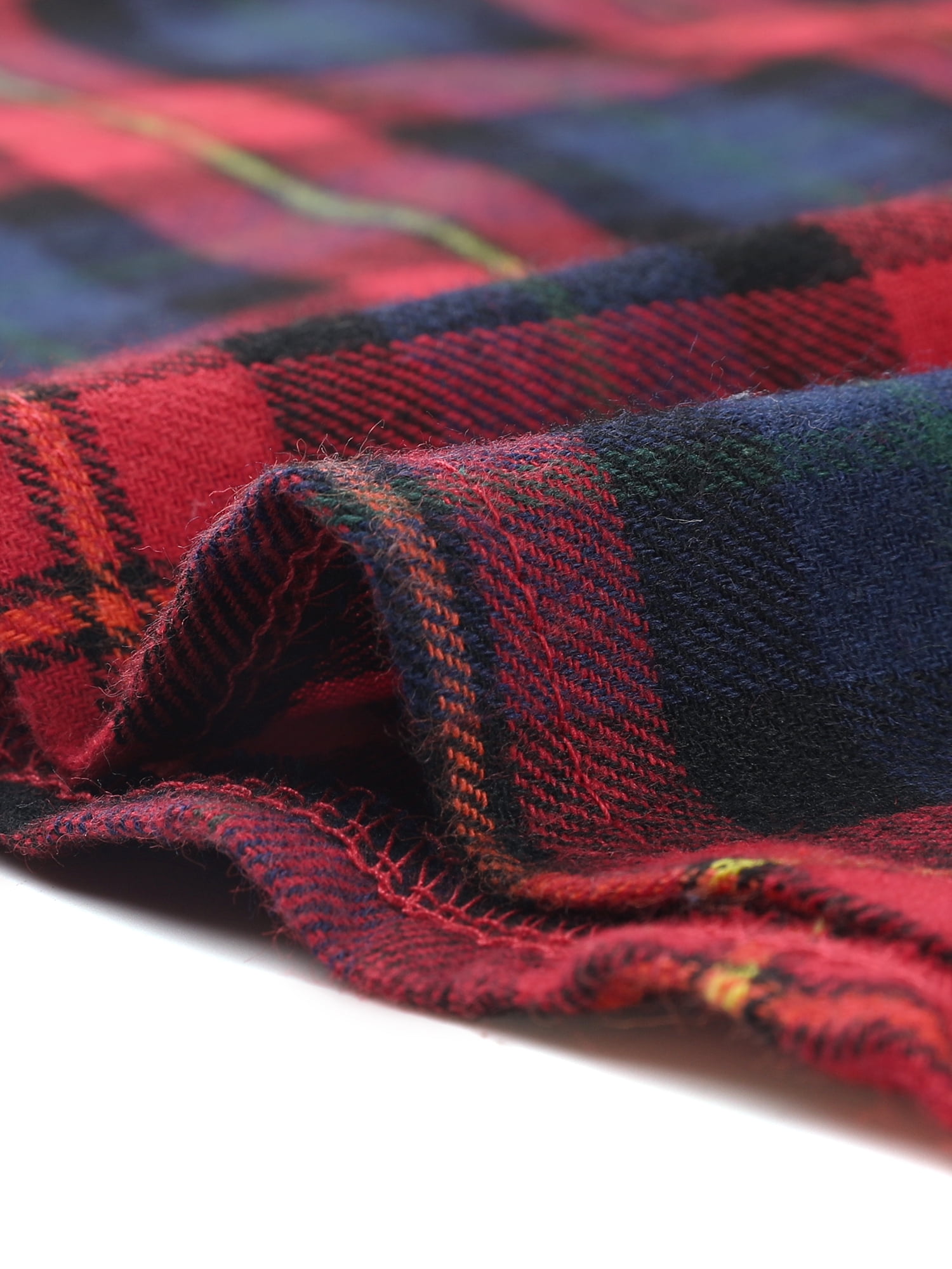 DARING DIVA Women's Plus Vintage Plaid Elastic A-Line Skirt with Pockets 2X Red Blue