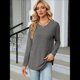 thumbnail image 5 of Blusas de Larga con Cuello Redondo para Mujer, Blusas Holgadas con Botones para Otoño e Invierno 2025. Gris Oscuro M, 5 of 10