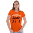 thumbnail image 3 of Please Don’t Feed the Zombies Womens Slim Fit Graphic Tee Brisco Brands M, 3 of 5