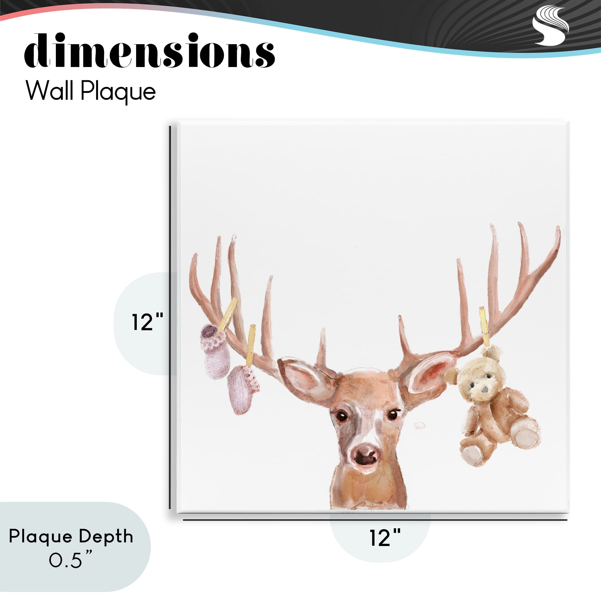 Stupell Industries Baby Girl Deer Antlers Wall Plaque Art, design by Ali Lynne