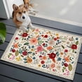 thumbnail image 5 of Watercolor Flowers Bathroom Rug Washable 2x3 Entryway Rug Non Slip Rustic Spring Floral Botanical Beige Front Door Mat Low Pile Indoor Doormat Throw Floor Carpet for Kitchen Bedroom Entrance, 5 of 8