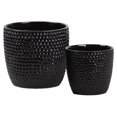 thumbnail image 1 of Collection Tendances Urbaines 44226 Pot Rond en Céramique avec Surface Capitonnée & Fond Effilé&44; Brillant & Noir - Lot de 2, 1 of 1