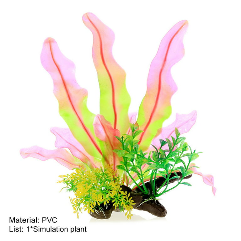 HEVIRGO 22cm Fish Tank Plant Vivid Vibrant Color Plastic Fake Seaweed  Aquarium Decoration for Underwater Brown Plastic 