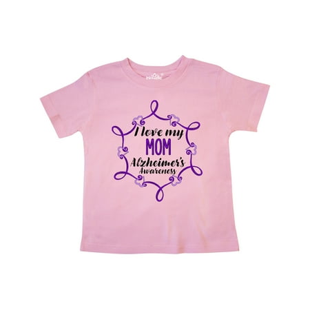 

Inktastic I Love My Mom Alzheimer s Awareness with Purple Hearts Gift Toddler Boy or Toddler Girl T-Shirt