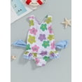 thumbnail image 2 of Suealasg Toddler Girls One Piece Swimsuit 1T 2T 3T Baby Girl Sleeveless Floral Print Romper Swimwear Infant Girls Summer Bathing Suit Beachwear, 2 of 7