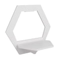 thumbnail image 3 of Estante flotante hexagonal de 3 piezas de PVC, moderno, sencillo, de aspecto elegante, organizador de pared, color blanco, 3 of 15