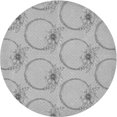 thumbnail image 1 of Ahgly Tapis d'Intérieur Lavable en Machine Rond Transitionnel Argent Platine Gris, 4 Pieds Rond, 1 of 7