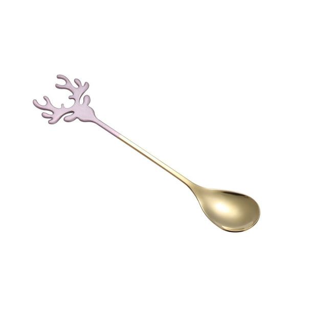 onlyliua Ofertas Del Prime Day de Hoy 2024 Cuchara de Acero Inoxidable Navideña, Cuchara de Café, Adorning Navideños, Cucharillas de Sopa