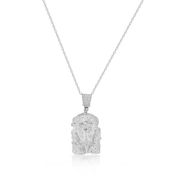 My Daily Styles 925 Sterling Silver CZ Religious Jesus Pendant Necklace