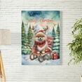 thumbnail image 2 of Merry Christmas Santa Reindeer Antlers Pomeranian Sleigh Xmas Winter Holiday Vertical Matte Canvas Poster Pom Dog Lover Gifts Wall Art Home Decor - 00023, 2 of 5