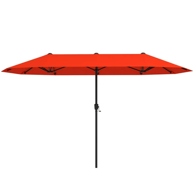 Costway Parasol de Patio Grand de 13 Pi, Parasol de Marché Extérieur à Double Face pour Table, pour Jardin, Orange