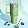thumbnail image 6 of 40oz Skull Tumbler with Handle and Straw, Skeleton Gothic Floral Stainless Steel Insulated Cup with Lid and Straw, Horror Travel Coffee Mug Water Bottle, Birthday Halloween Gifts for Women Men, 6 of 6