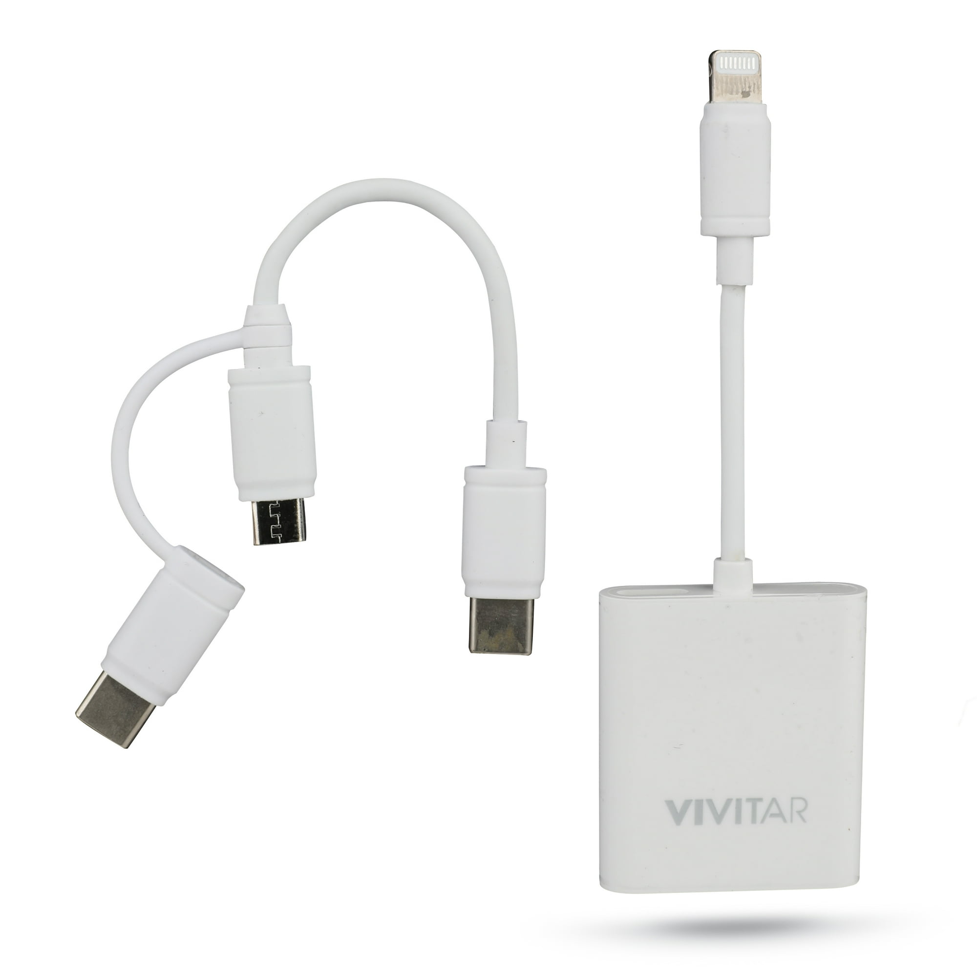 Vivitar Mobile Micro SD and Compact Flash Memory Card Reader with USB Adapter for Multiple Memory Card Types