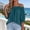 Blue, variant on Women's Off Shoulder Blouse Elegant Ruffle 3/4 Puff Sleeve Tops Casual Loose Pleated Boho Vacasion Shirts
