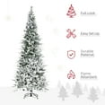 thumbnail image 3 of HOMCOM 9' Unlit Snow Flocked Pine Artificial Christmas Tree with Realistic Branches and 1159 Tips, Green, 3 of 9