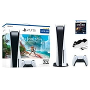 Playstation 5 1.8TB Upgraded Horizon Forbidden West Bundle with Miles Morales and Mytrix Controller Charger