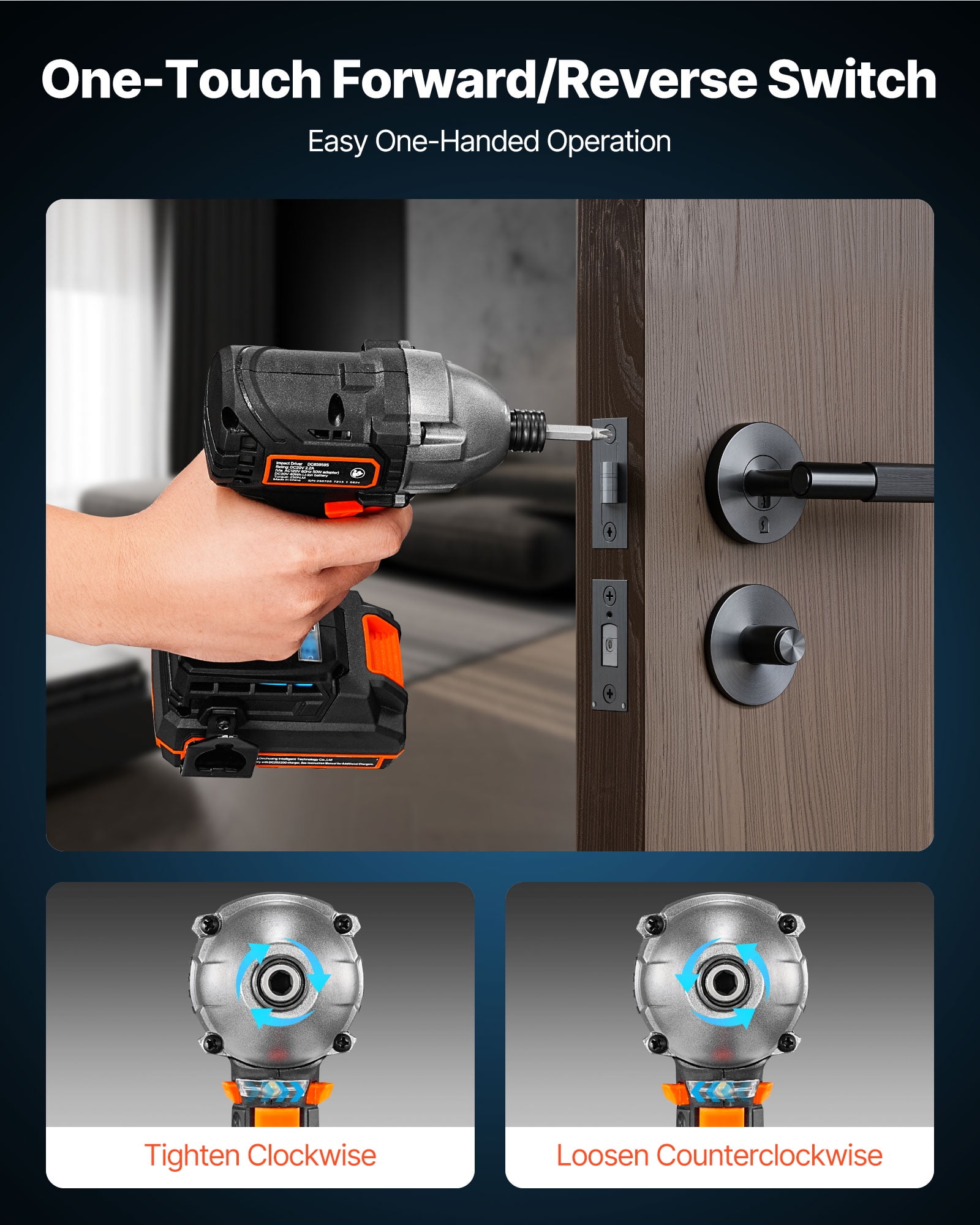 VEVOR Impact Driver, 1/4 Inch, 2800 RPM Max Speed, 20 V Brushless Motor, Electric Cordless Impact Driver Kit with Battery and Charger, 20 Bits, LED Work Light, for Furniture, Electrical, Home Repairs