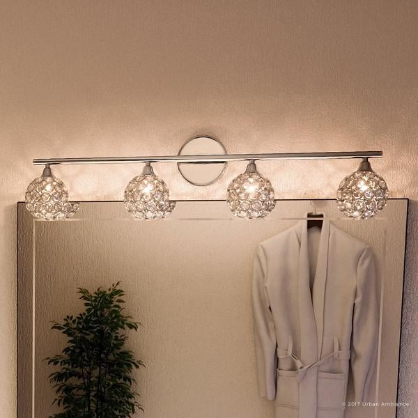 Urban Ambiance Luxury Crystal Globe Bathroom Vanity Light, Large Size