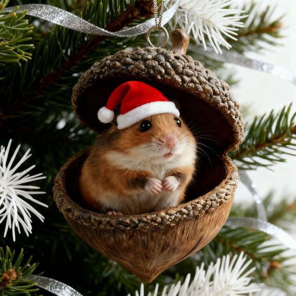 WEGFTDUOP 3.1IN Forest Animals Christmas Tree Pendant - Cute Holiday Forest Ornaments, Festive Home Decor & Ideal Christmas Gift for Family Friends