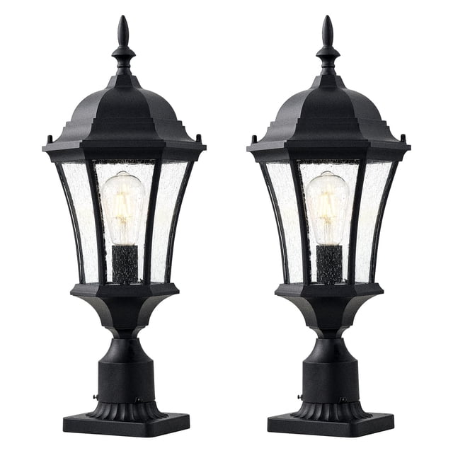 Foco exterior GOALPLUS de aluminio negro de 62 cm, 2 unidades