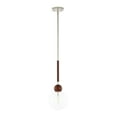 thumbnail image 5 of SAFAVIEH Roxora Dark Walnut Metal Pendant Light with Clear Glass Shade, 5 of 8