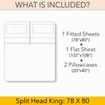 thumbnail image 5 of PRATYUX 21-inch Extra Deep Pockets Split Head King Sheet Set - 1000-Thread Count 100% Organic Cotton - 4-PC Set - 36" Split, Plum Solid, 5 of 7
