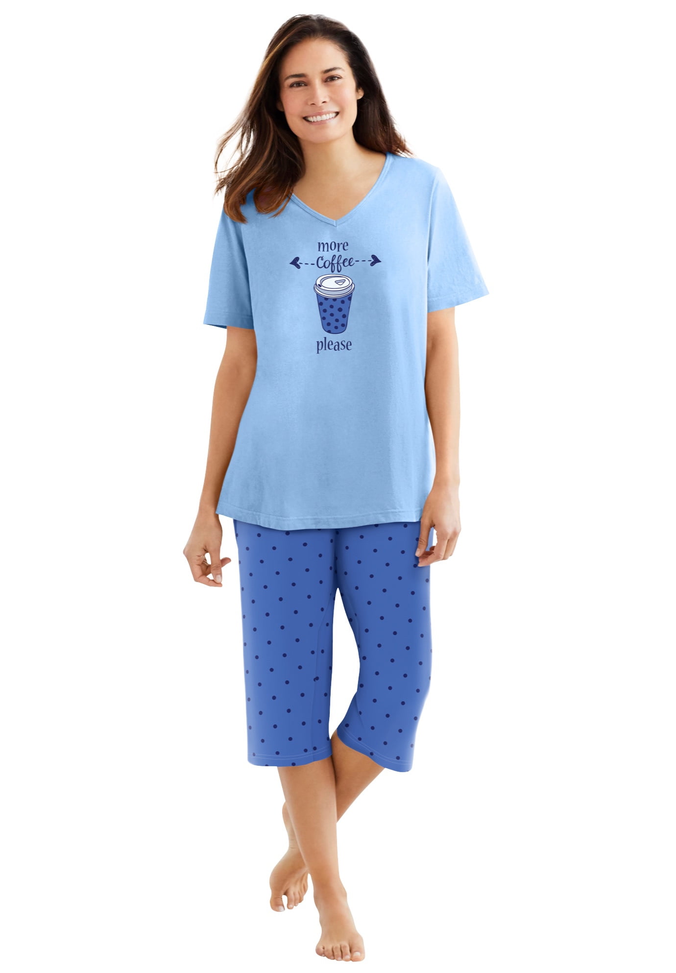 Dreams & Co. Women's Plus Size 2Piece Capri Pj Set Pajamas