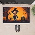 thumbnail image 3 of Halloween-featured Welcome Door Mats 19.7" X 31.5" Anti-slip Durable Mat Glowing Pumpkins Cartoon Witch Smiling Facial Expression Practical Entryway Door Mat, 3 of 5