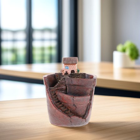 HOMEMAXS  Succulent Flower Pot Fairy Garden Planter Indoor Plants Brown