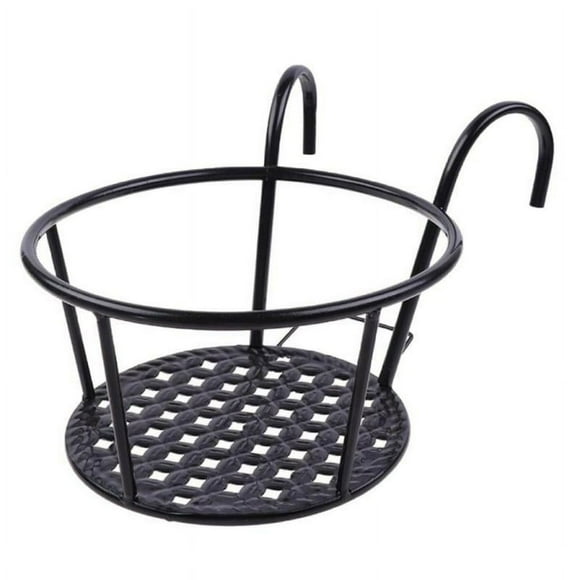 POINTERTECK Iron Hanging Railing Planter Flower Pot Holder Plants Baskets for Patio Balcony Porch or Fence