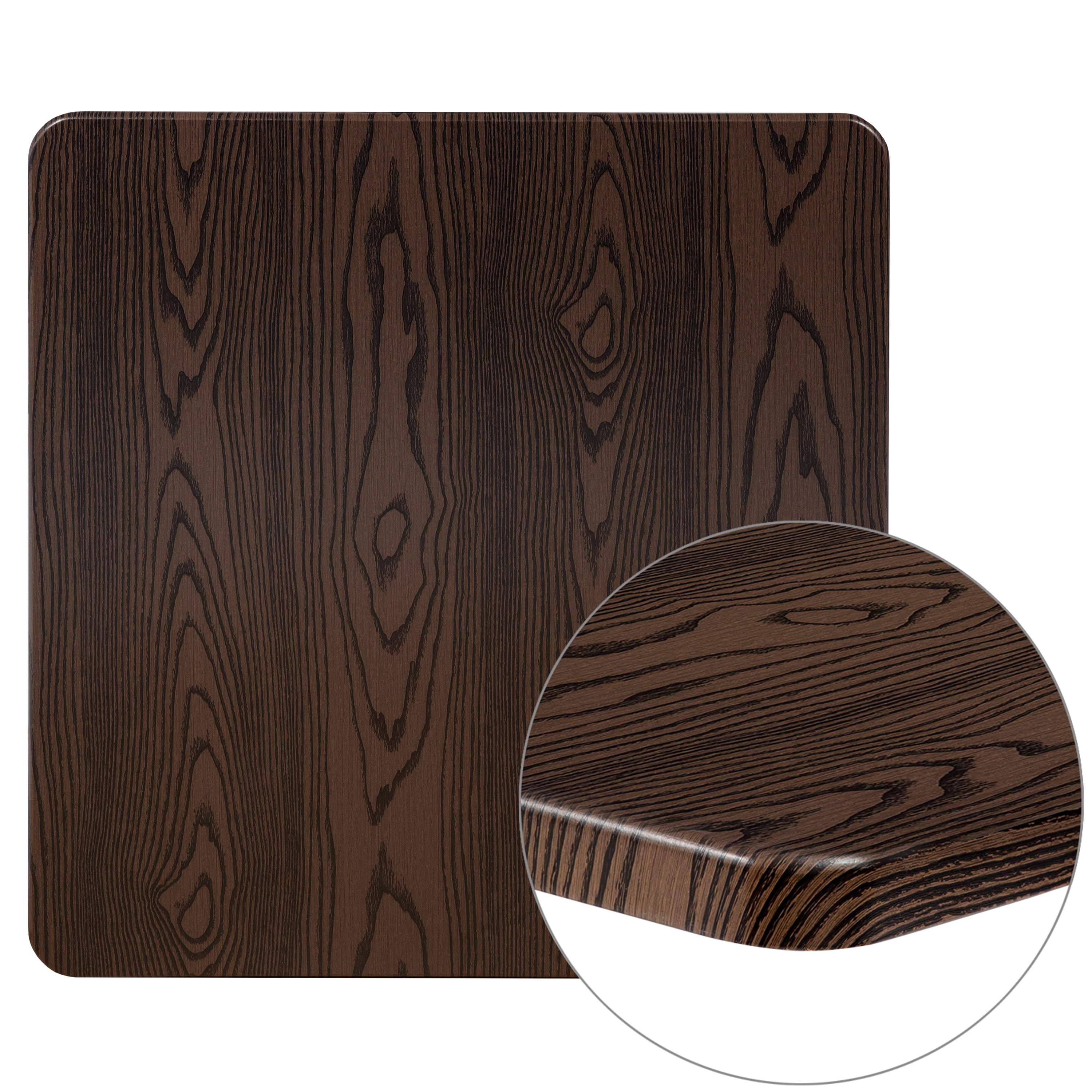 Flash Furniture 30" Square Rustic Wood Laminate Table Top