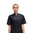 thumbnail image 6 of Gyexs Chef Coat Jacket for Women Casual Cover Up Button Down Tops Short Sleeve Work Wear (Black, Size XXL), 6 of 7