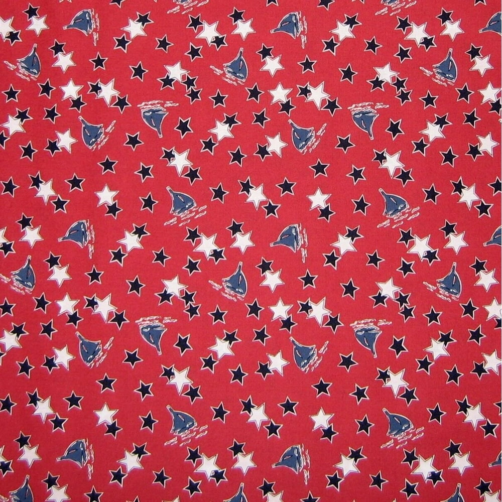 Springs Creative Susan Winget Patriotic Sailboats Red 100 Cotton