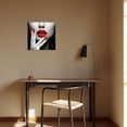 thumbnail image 3 of ZHONGYUTONG Red Lips Picture Wall Decor Woman with Red Nails Canvas Art Black and White Fashion Painting Poster for Bedroom Living Room Framed (12.00" x 12.00"), 3 of 5