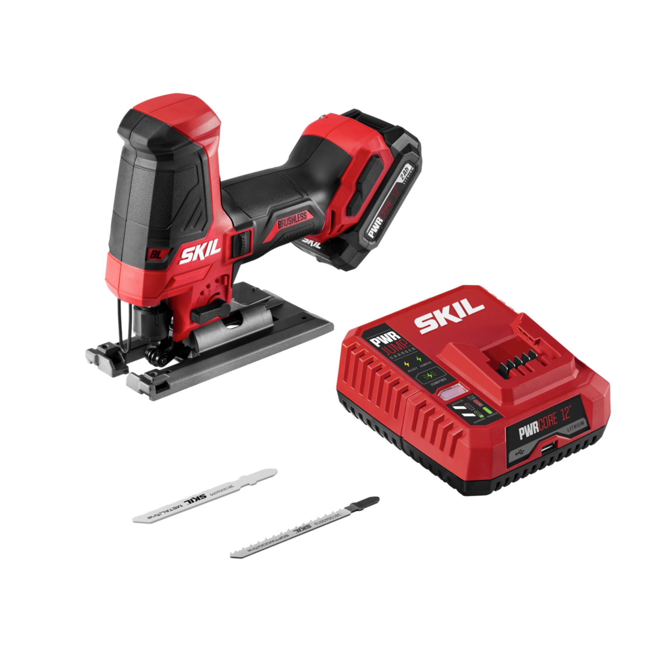 Jigsaw Tacklife 20v 2.0ah Max Cordless Jig Saw With Battery & Charger 6 Blades for sale online 