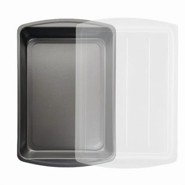 Mainstays 9" x 13" Covered Nonstick Steel Bake and Roast Cake Pan, Gray