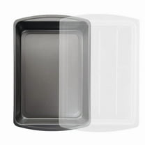 Mainstays 9" x 13" Covered Nonstick Steel Bake and Roast Cake Pan, Gray