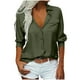 thumbnail image 3 of Tops de punto para mujer,Camisa informal de manga larga con botones para mujer, con dos bolsillos, poliéster, cuello vuelto, para uso diario y en casa, sopatenor, 3 of 7