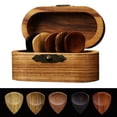 thumbnail image 1 of 1Pcs Wooden Acoustic Guitar Picks Bass Ukulele Plectrum Hearted Shape Plec, 1 of 8