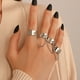 thumbnail image 1 of 1 pieza Vintage Knuckle Ring Set Moda apilable Extraíble Anillos abiertos con cadena Dedo Anillo de banda abierta Joyas para mujeres Niñas Niños Estilo punk Wmkox8yii fajkfhkj5710, 1 of 5