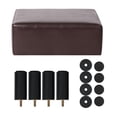 thumbnail image 6 of Adeco  Footstool Ottoman Faux Leather Foot Rest Stool Brown Faux Leather Faux Leather, 6 of 8