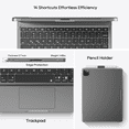 thumbnail image 3 of Pekarejue Wireless Keyboard Case Compatible with iPad Air 11-inch (M3 2025/M2 2024) & iPad Air 5th/4th & iPad Pro 11 (4th-1st Gen): Rotatable Pencil Holder Multi-Touch Trackpad RGB Backlit Space Gray, 3 of 7