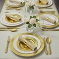 thumbnail image 2 of Silver Spoons DISPOSABLE ROUND RIPPLED RIM CHARGER PLATES - 10 PC - Gold/White, 2 of 2