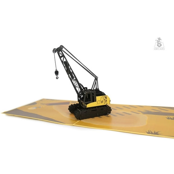 Crane Truck Pop Up Card – 3D Construction Vehicle Greeting Card with Envelope – Unique Handmade Pop Up Card for Kids, Birthday, Father’s Day, Thank You With Love From Vietnam