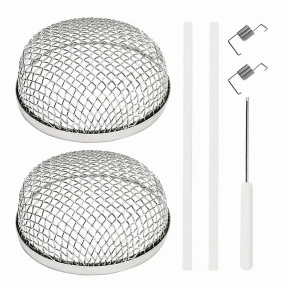 2pcs RV Furnace Vent Screen, Bug Screens Heater Vent Cover with Installation Tool,Spring Hooks and Rubber Strips